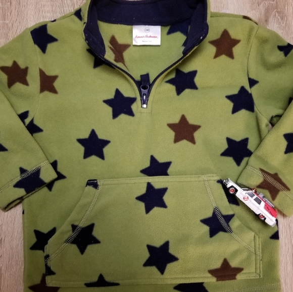 2010 vguc Hanna Andersson 100 4T green-zip star fleece WARM with YKK zipper - Picture 2 of 8